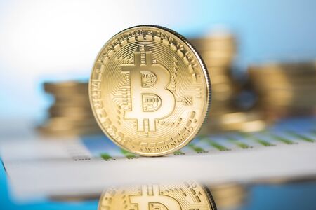Cryptocurrencys new digital money, Bitcoin Coinの写真素材
