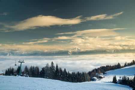 Winter nature landscape, amazing mountain view