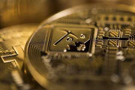 Bitcoin is a cryptocurrency and worldwide payment, technology conceptの写真素材