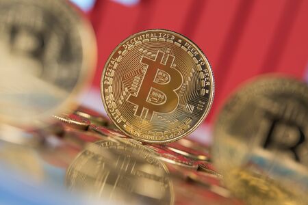 Cryptocurrencys new digital money, Bitcoin Coinの写真素材