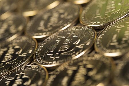 Bitcoin is a cryptocurrency and worldwide payment, technology conceptの写真素材