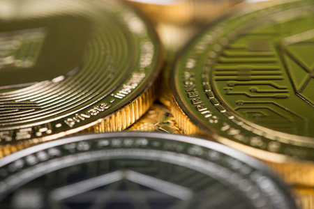 Litecoin, etherium,bitcoin virtual currency background