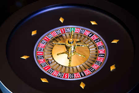Roulette wheel running in a casino