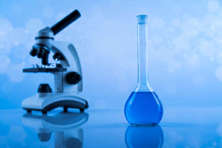 Microscope, Glassware, Laboratory beakers, Science experimentの写真素材