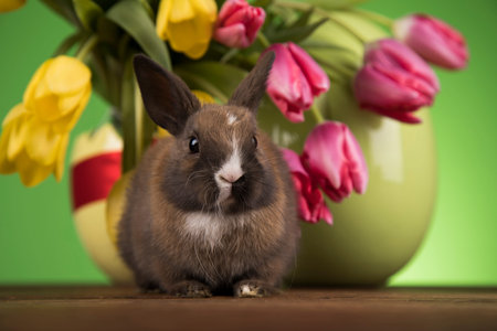 Animal Baby bunny, happy easter background