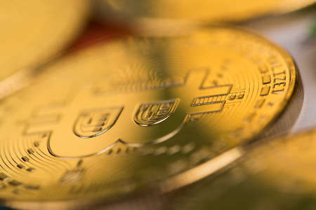 Bitcoin is a cryptocurrency and worldwide payment, technology conceptの写真素材