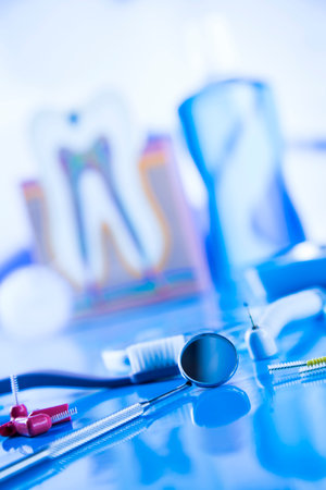 Dental clinic interior, medicine equipment toolsの写真素材