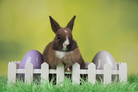 Rabbit, Bunny and easter eggs