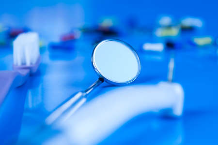 Dental medicine, set equipment toolsの写真素材