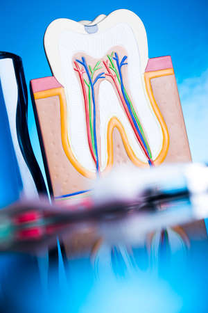 Dental care symbols, Stomatology equipmentの写真素材