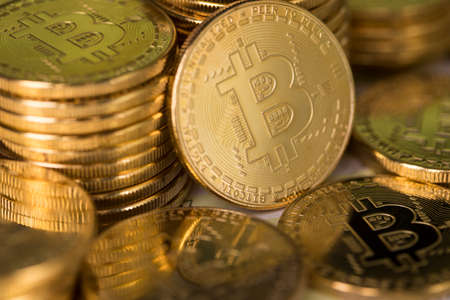 Virtual money, Currency. Bitcoin coins, financialの写真素材