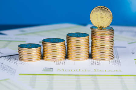 Cryptocurrencys new digital money, Bitcoin Coinの写真素材