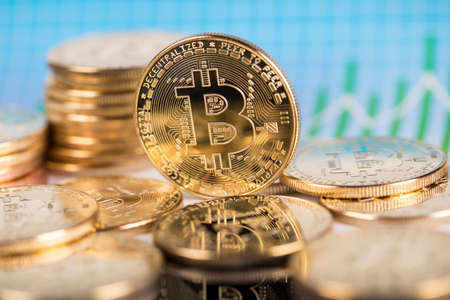 Bitcoin Trading Concept, virtual moneyの写真素材