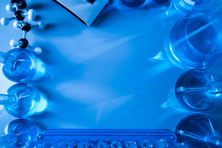 Laboratory Research and Development. Scientific glassware for chemical experiment