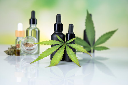Hemp products. cannabis and hemp oil. hemp productsの写真素材