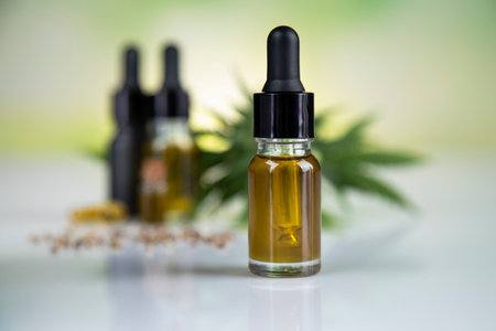 Cbd products. marijuana and cannabis hemp oilの写真素材