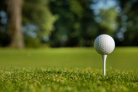 Golf ball on the golf courseの写真素材