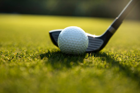 Sport, golf player playing in a golf clubの写真素材