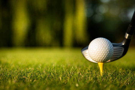 Sport and lifestyle, golf player playing in a golf clubの写真素材