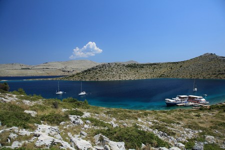 Yachts near Kornati island - Adriatic sea の写真素材