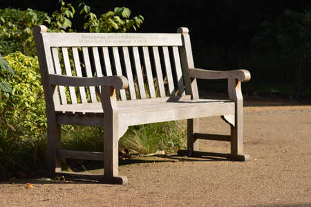 Empty park benchのeditorial素材