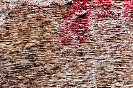 Wood texture background. Brown natural surface, hardwood with some writing.の写真素材