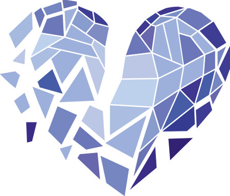Icy broken heart. The background is excluded.のイラスト素材