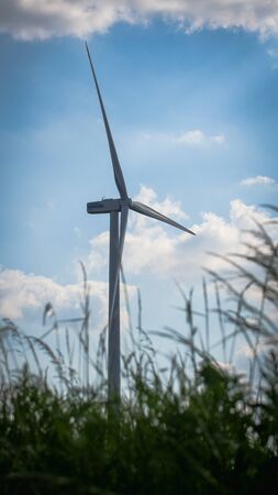 windmill in the grassの写真素材