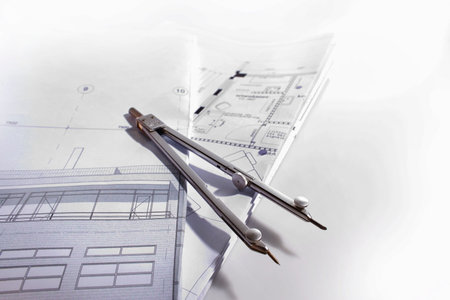dividers on the architectural project with empty space