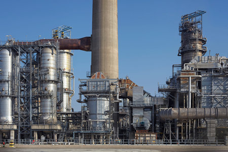 Refinery plant at Europort harbor, Rotterdam. The Netherlands