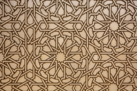 Moroccan patterns arabesques ceramic mosaic, stone engraving, Morocca, Afrikaの写真素材