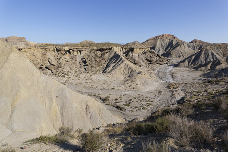 The rough desert of the Tabernas in Almeria, Spainの写真素材