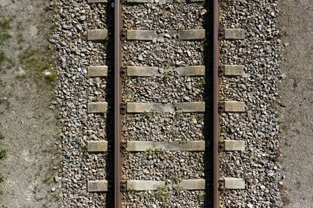 Train Tracks Detail from Above. Close upの写真素材