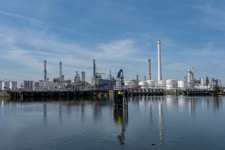 Oil And Gas Industry. Industrial. Ship carrying gas. Transport