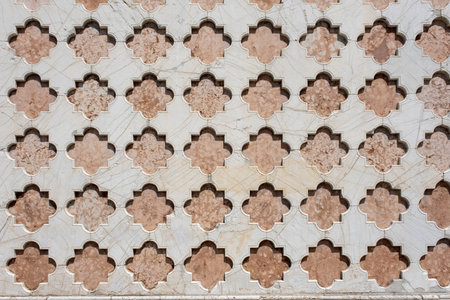 Side wall decorated with white stone of the Cathedral in Perugia, region of Umbria, Italy.