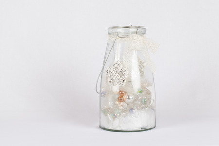 Beautiful white table lanternの写真素材