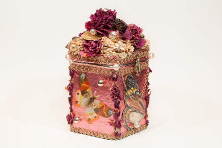 Beautiful handmade pink casketの写真素材