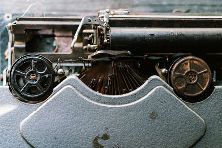 Detail of an old typewriterの写真素材