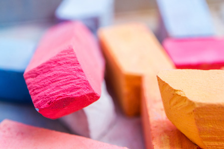 closeup chalk multicolored backgroundの写真素材