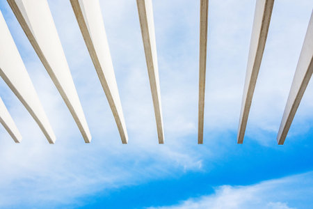 roof of new harbor walkway in Malaga, Spain