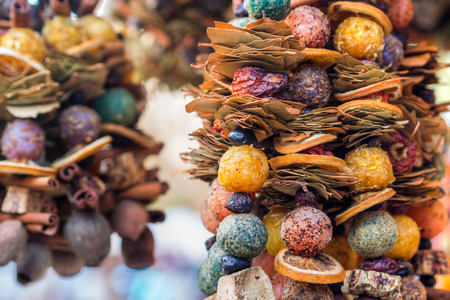 combination of shapes and fragrances on chrsitmas market in an european city, very strong cinnamon fragranceの写真素材