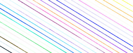 closeup of many little hand drawn multicolored diagonal lines illustration with stains and blots on...