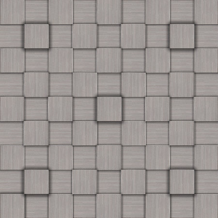 black and white 81 squares with direct lines forming bigger square with 3D look based on fabric...