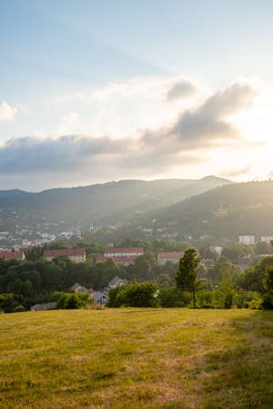 Banska Stianvica town in central Europe, Slovakia, UNESCO heritage townの写真素材