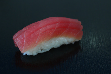 Sushi isolated on black backgroundの写真素材