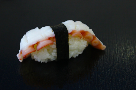 Sushi isolated on black backgroundの写真素材