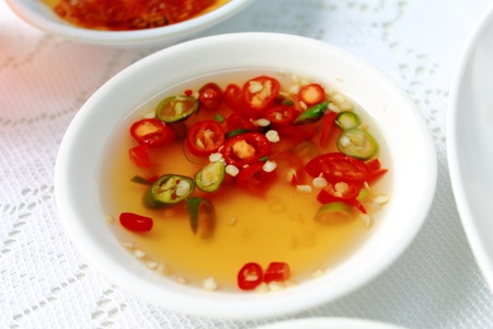 chilli in fish sauce の写真素材