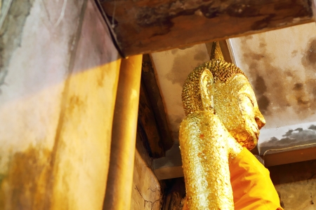 Image taken through a window, in the ancient church ,in thailandの写真素材