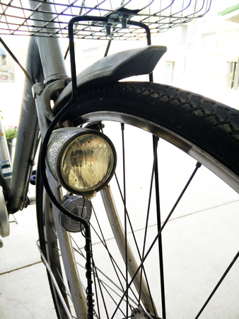 Old bicycle lightsの写真素材
