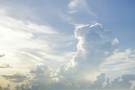 Approaching storm cloud with rain over  the seaの写真素材